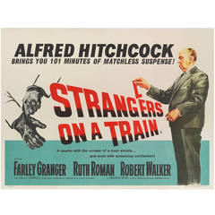 "Strangers On A Train, " Original British Movie Poster