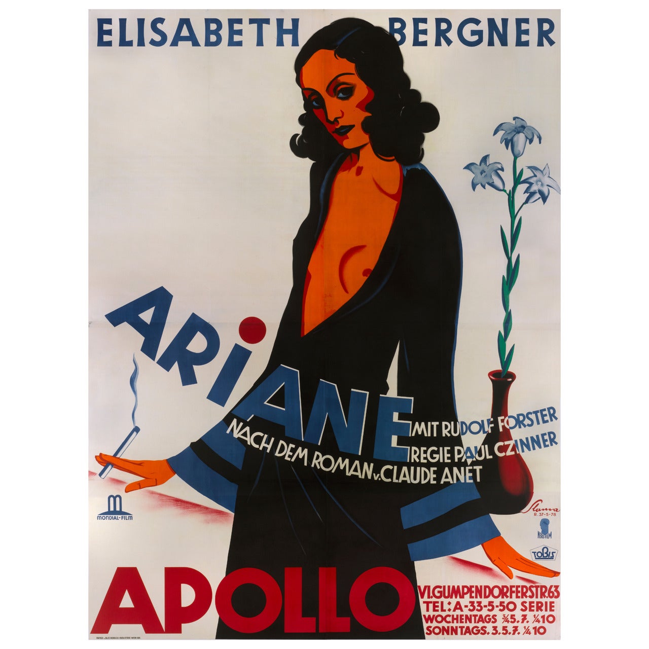 Affiche d'origine du film autrichien Ariane en vente