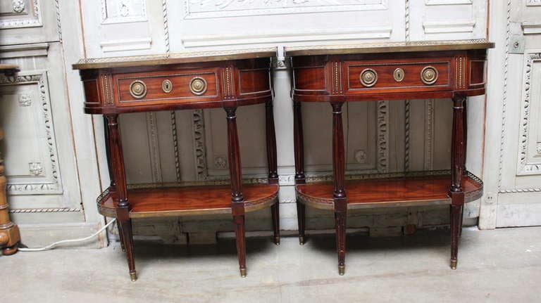 A Pair of 19th Century French Louis XVI Style Console Tables