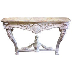 A 19th Century French Louis XVI Style Console Table with Marble Top