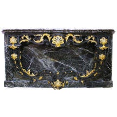 A French Regence Style Marble and Iron Console Table