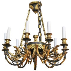 French First Empire Style Bronze Chandelier