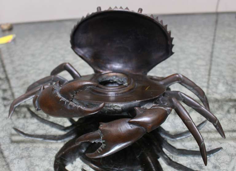 Bronze Crab Inkwell 2