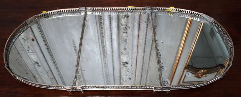 A French Louis XVI Silvered Bronze and Mirrored Three Piece Plateau 2