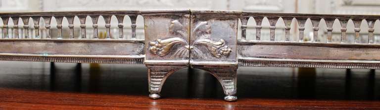 A French Louis XVI Silvered Bronze and Mirrored Three Piece Plateau 5