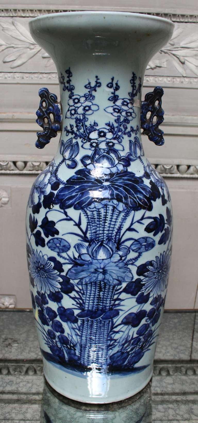 Other Blue and White Chinese Porcelain Vase with Floral Design