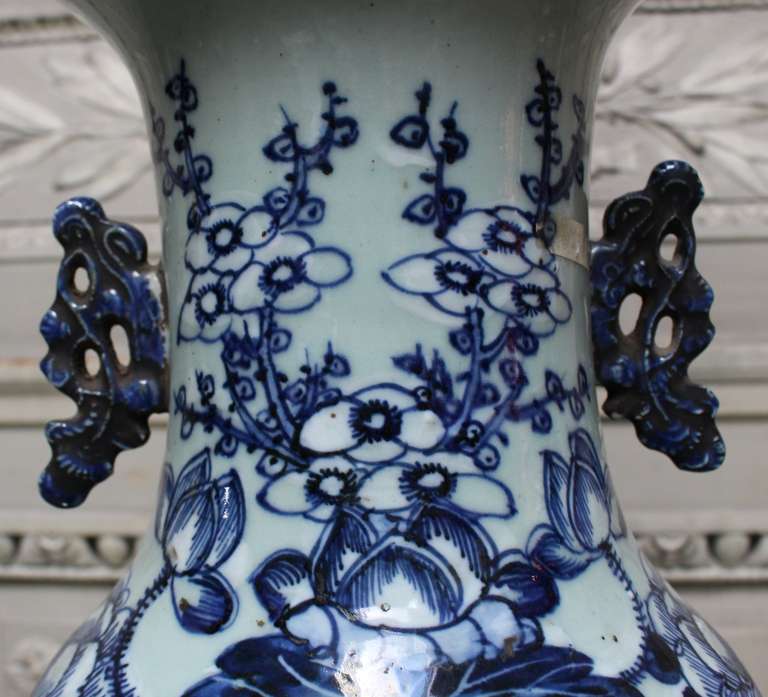 Blue and White Chinese Porcelain Vase with Floral Design 2