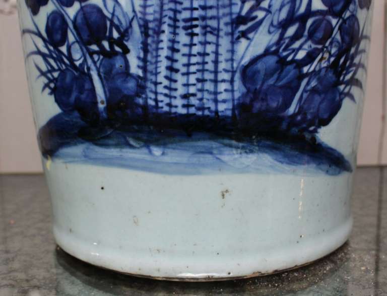 Blue and White Chinese Porcelain Vase with Floral Design 3