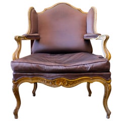 French Regence Style Painted and Parcel Gilt Fauteuil de Confessionnal