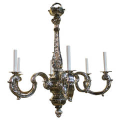 French Regence Style Nickel-Plated Bronze Chandelier