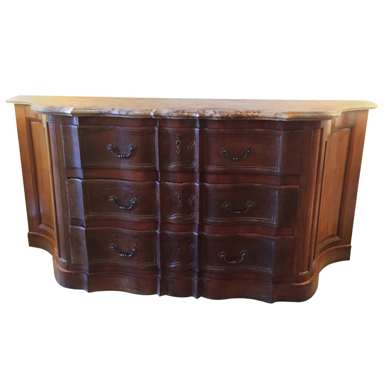 18th Century French Regence Commode with Marble Top from the Lyonnaise Region
