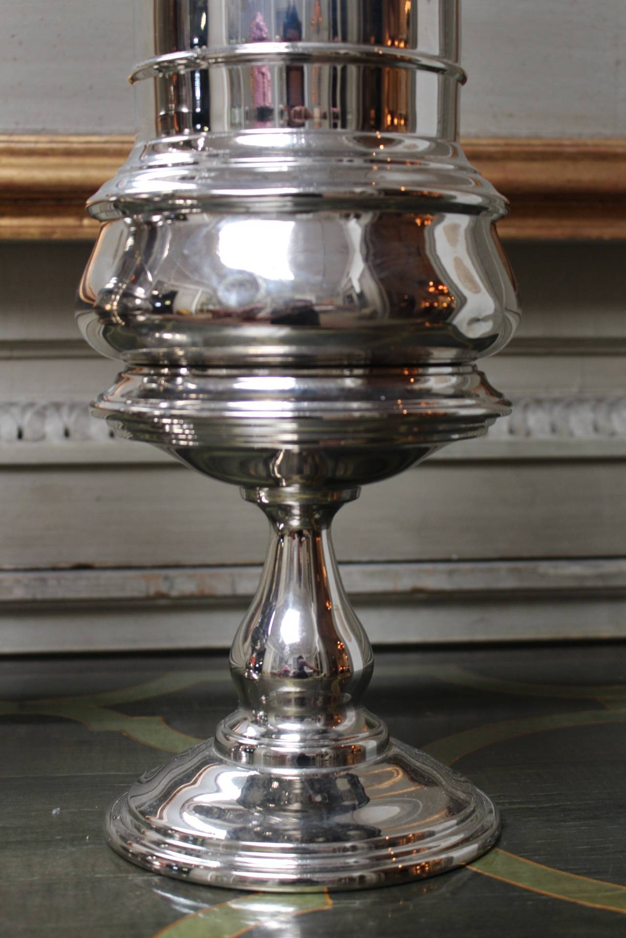 Pair of 19th Century French Lamp Bases with a Nickel Finish In Good Condition In Dallas, TX