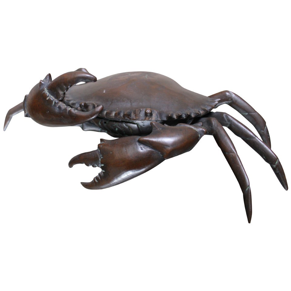 Bronze Crab Inkwell