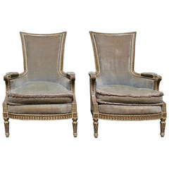 A Pair of Louis XVI Style Bergeres