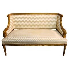 Antique French Louis XVI Style Giltwood Banquette