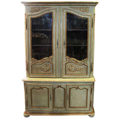 Painted and Parcel-Gilt French Regence Bibliotheque