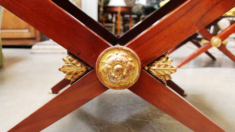 A Pair of French 19th Century Empire Mahogany Tabourets 2