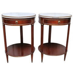 Pair of French Louis XVI Style Side Tables Stamped Jansen 11