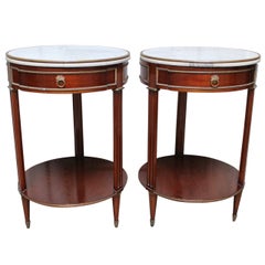 Pair of French Louis XVI Style Side Tables Stamped Jansen