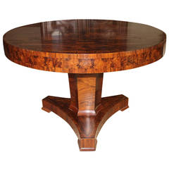 French Art Deco Burled Rosewood Extension Dining Table