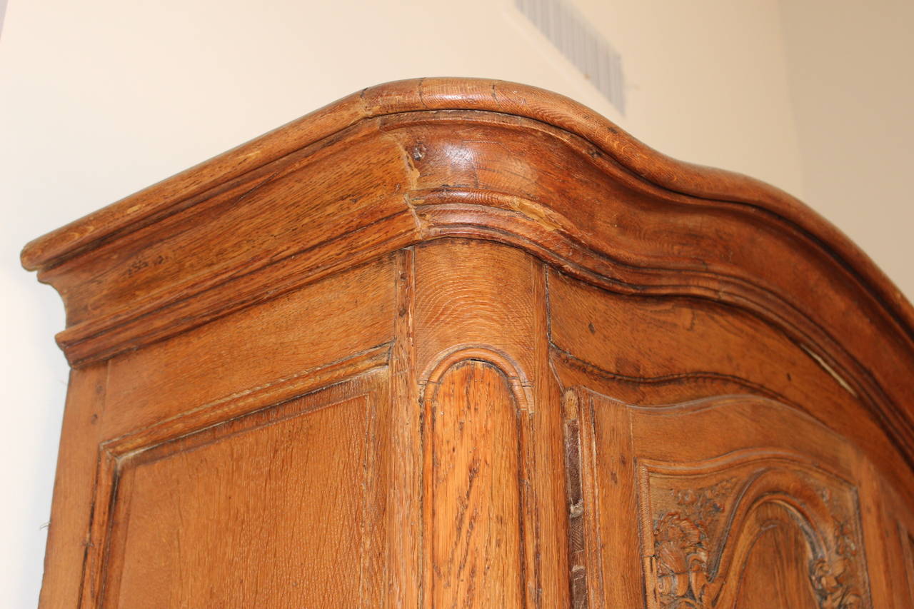 18th Century French Louis XV Carved Oak Cabinet In Good Condition In Dallas, TX