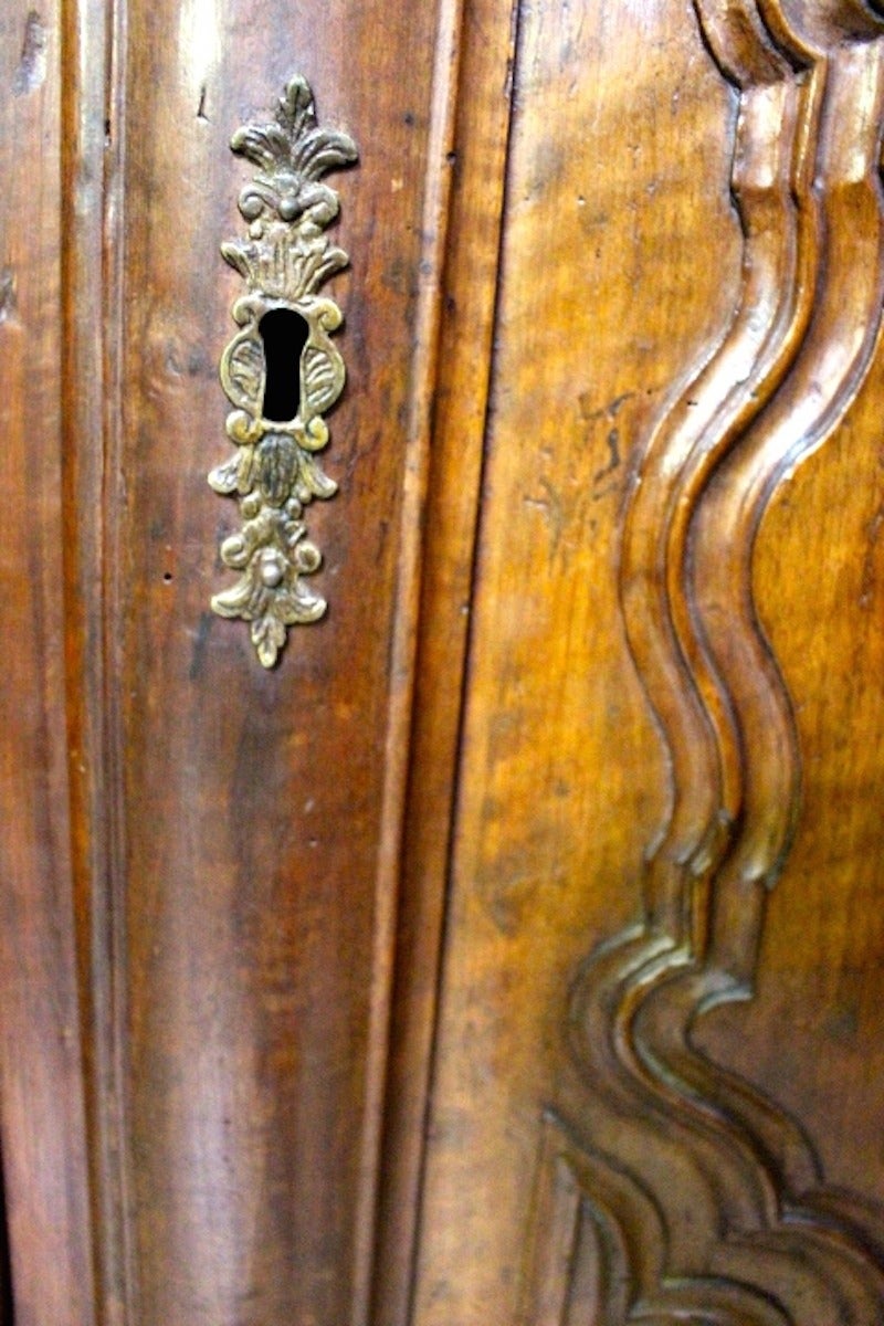 French Carved Walnut Louis XV Armoire 2
