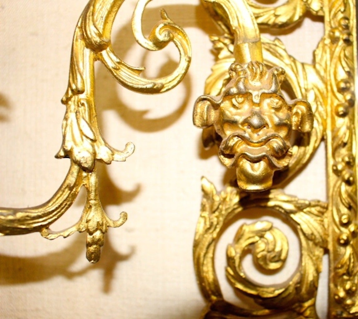 Pair of French Louis XVI Style Gilt Bronze and Mirrored Sconces In Good Condition For Sale In Dallas, TX