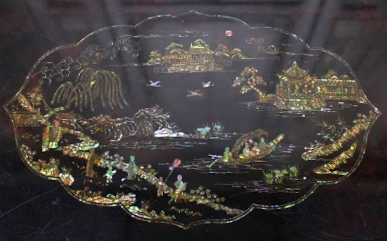 chinese coffee table mother of pearl