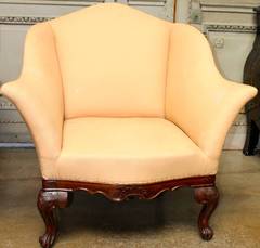Pair of Carved Walnut Italian Armchairs