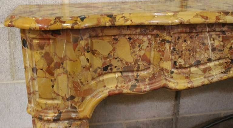 Régence French Regence Style Breche d'Alep Marble Mantel For Sale