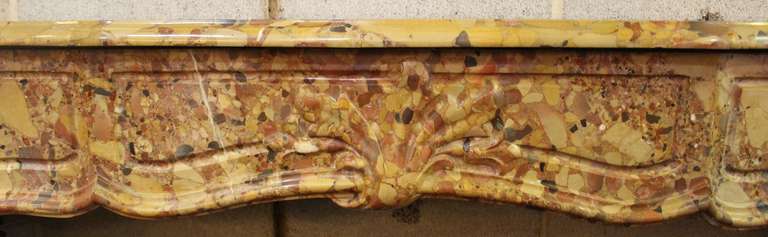 18th Century French Regence Style Breche d'Alep Marble Mantel For Sale