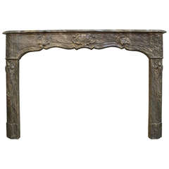 A French Regence Style Blue Turquin Marble Mantel