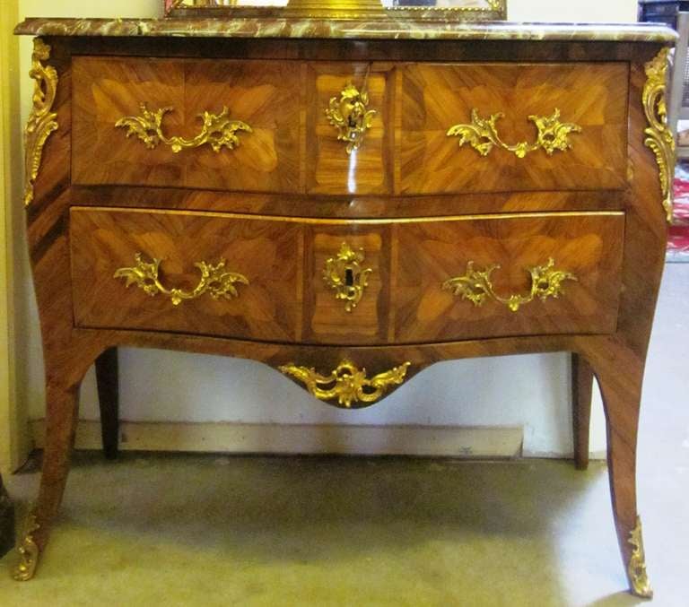 French Louis XV Marquetry Commode