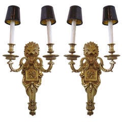 A Pair of French Empire Style Two Arm Sconces