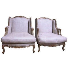 A Pair of French Louis XV Style Bergeres