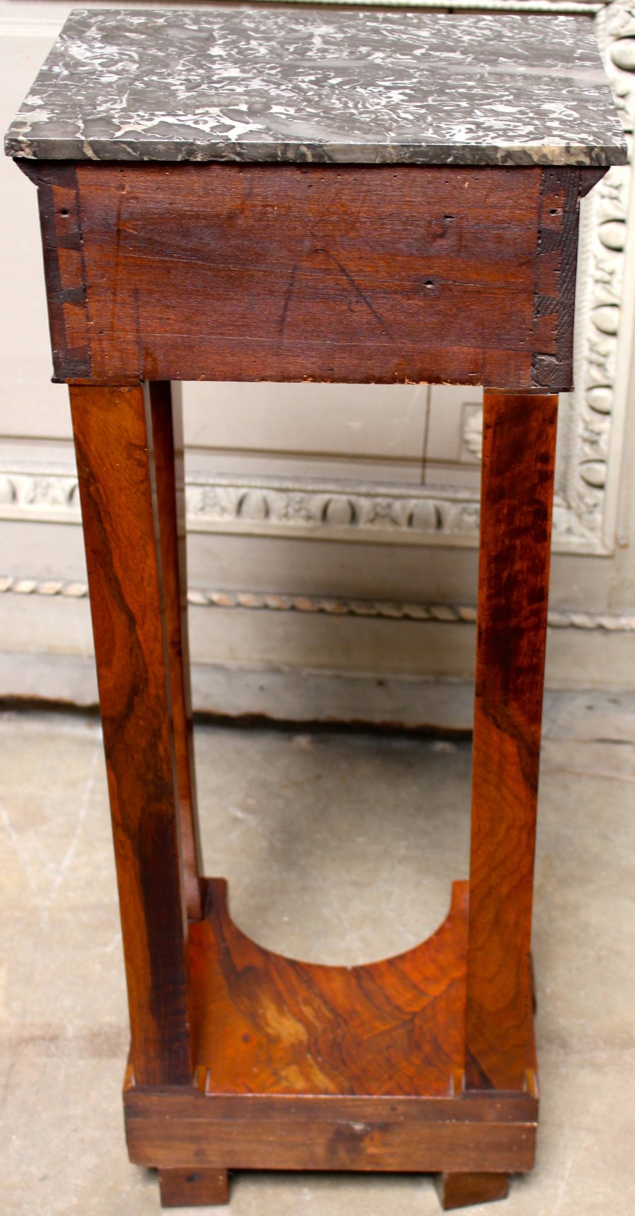 French Charles X Mahogany Table with a Marble Top For Sale 3