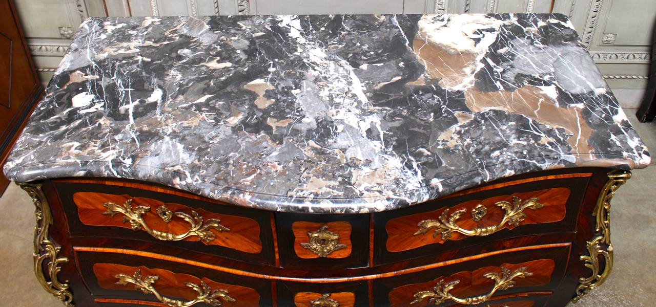 French, Louis XV, Four-Drawer Commode with Marble Top In Good Condition In Dallas, TX