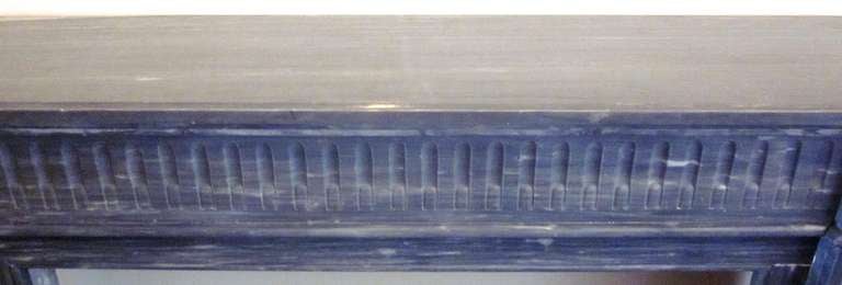 A French Louis XVI Style Blue Turquin Marble Mantle 2