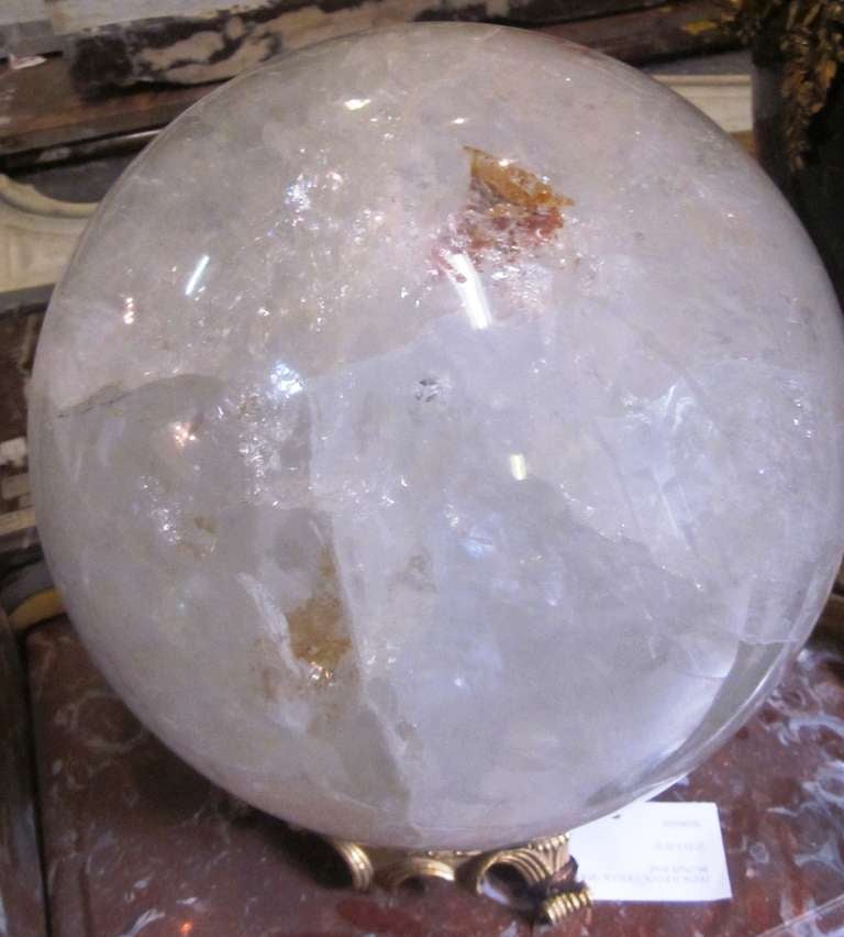 French Rock Crystal Sphere In Good Condition In Dallas, TX