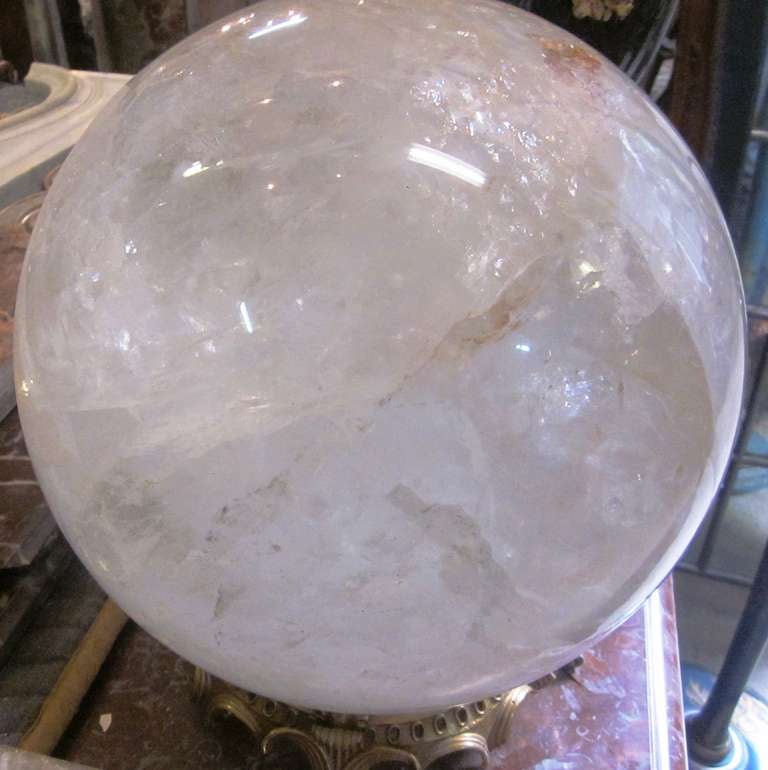 20th Century French Rock Crystal Sphere