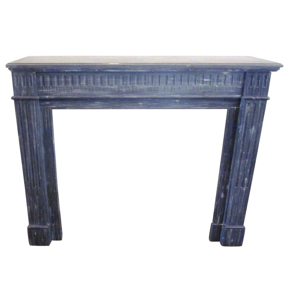 A French Louis XVI Style Blue Turquin Marble Mantle