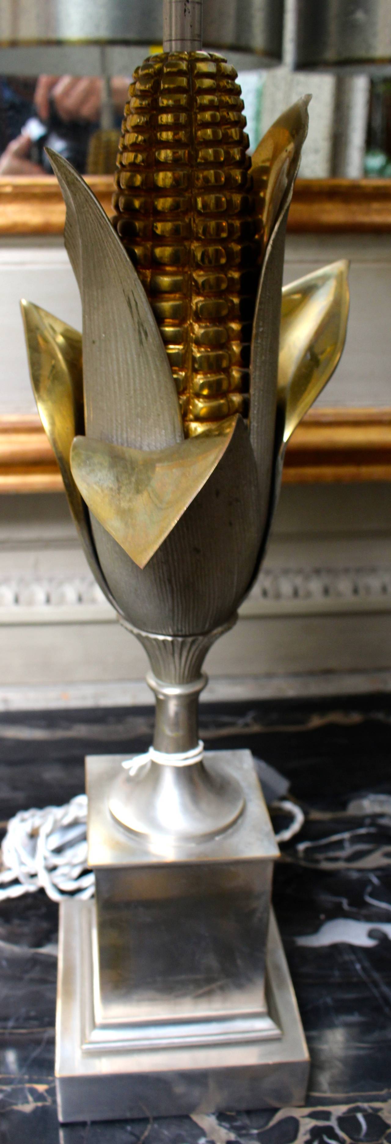 20th Century Pair of Maison Charles Corn Lamps