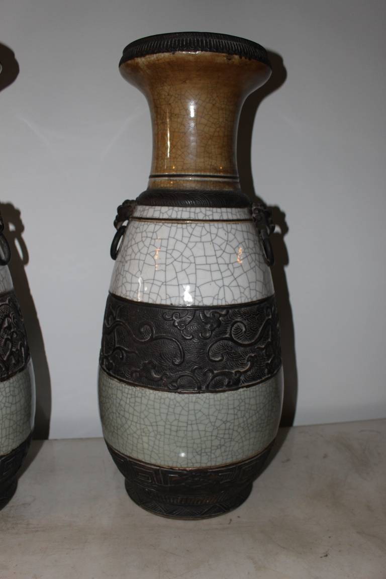 Pair of Large 19th Century Chinese Porcelain Vases 1