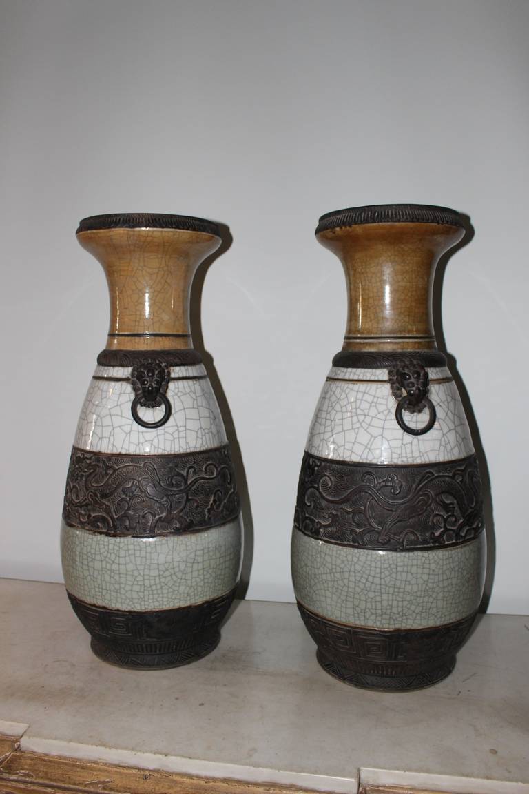 Pair of Large 19th Century Chinese Porcelain Vases 2