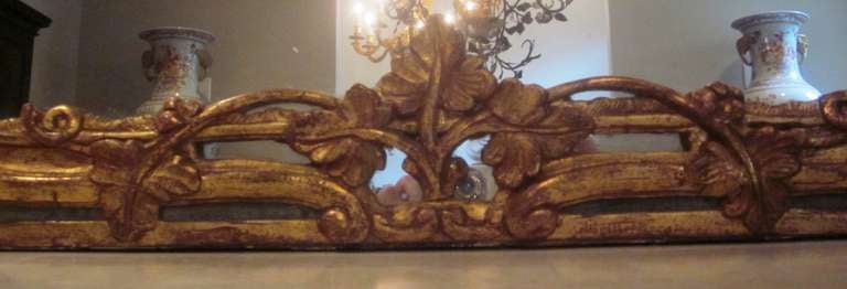 French 19th Century Painted and Parcel-Gilt Trumeau Mirror In Good Condition In Dallas, TX