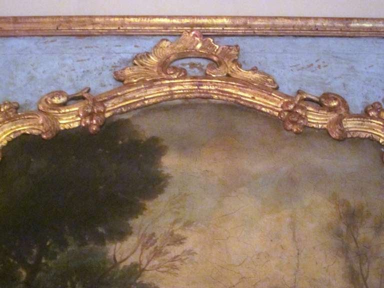 French 19th Century Painted and Parcel-Gilt Trumeau Mirror 5