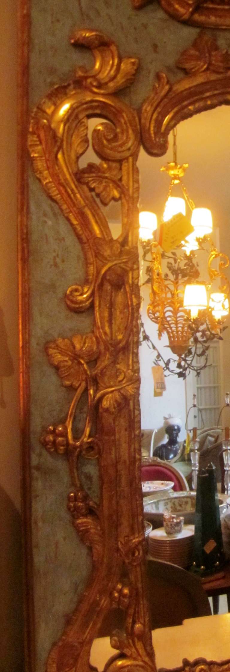 French 19th Century Painted and Parcel-Gilt Trumeau Mirror 6