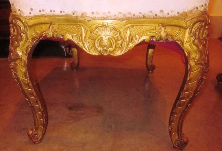 Pair of Regence Style Giltwood Tabourets In Good Condition In Dallas, TX