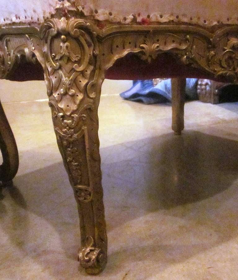 Pair of Regence Style Giltwood Tabourets 2