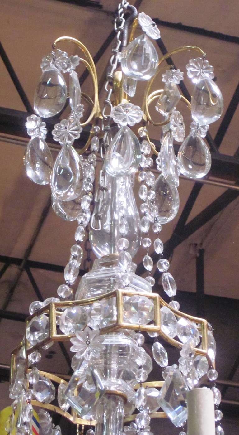 French 19th Century Louis XVI Style Bronze Doré and Crystal Chandelier 1